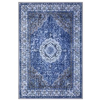 Large Area Rugs Living Room with Non-Slip Backing Stain-Resistant Low Pile Farmhouse Rug Persia-Edge
