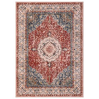 Large Area Rugs Living Room with Non-Slip Backing Stain-Resistant Low Pile Farmhouse Rug Persia-Edge