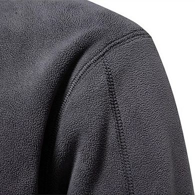 Men's Standing Neck Half Zip Fleece Sweater Pullover Slim Fit Quarter Zipper Long Sleeve Sweatshirt