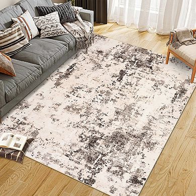 Large Area Rugs Living Room with Non-Slip Backing Stain-Resistant Low Pile Abstract Moving Clouds