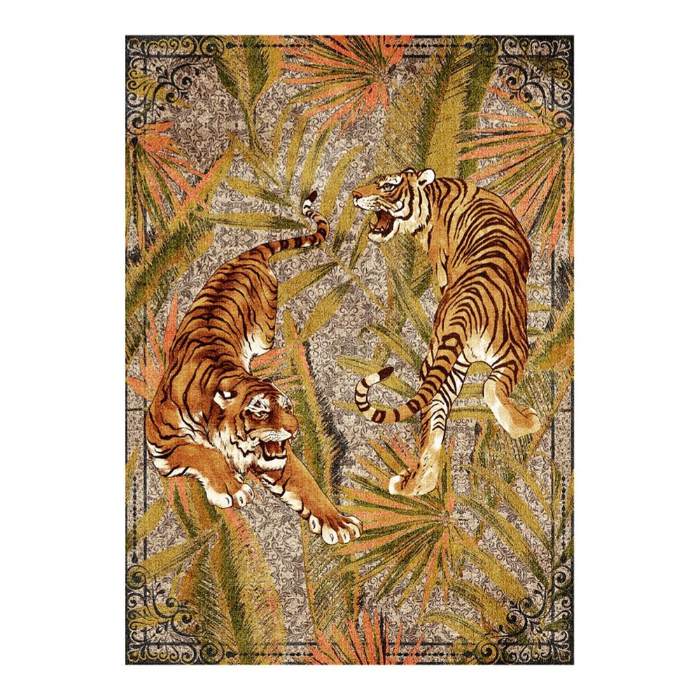 Living room Rug Animal Pattern Area Rug Non Slip Low Pile Tiger Printed ...
