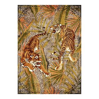 Living room Rug Animal Pattern Area Rug Non Slip Low Pile Tiger Printed Carpet