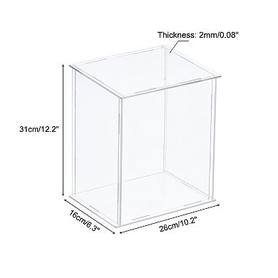 Clear Display Case, Acrylic Box Assemble Dustproof Box Showcase, 9.8x5.9x11.8 inch for Collectibles