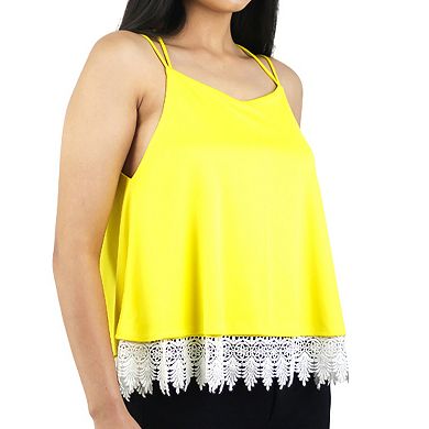 Artyska Women's Loose Fit Strapy Camisole Tank Top With Lace