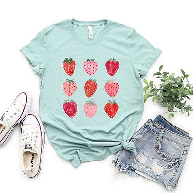 Simply Sage Market Strawberry Watercolor Chart Short Sleeve Tee
