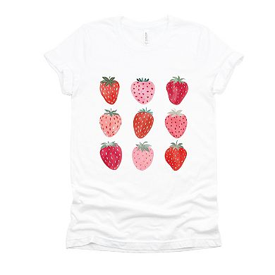 Simply Sage Market Strawberry Watercolor Chart Short Sleeve Tee