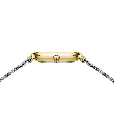 BERING Women's Classic Petite Diamond Dial Stainless Steel Mesh Bracelet Watch