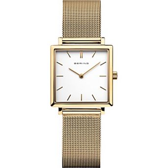 BERING Women's Stainless Steel Square Case Watch & Milanese Mesh Bracelet - 18226-334