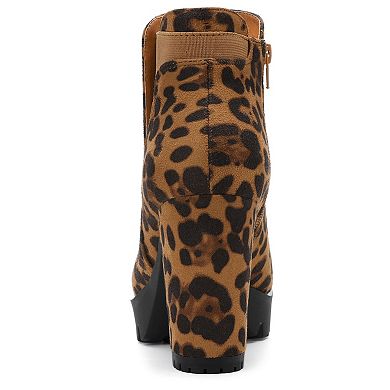 Women's Chunky High Heel Platform Ankle Boots