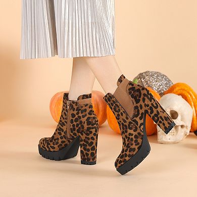Women's Chunky High Heel Platform Ankle Boots