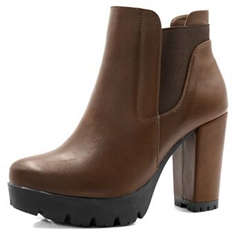 Women's Chunky High Heel Platform Ankle Boots