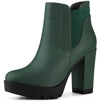 Women's Chunky High Heel Platform Ankle Boots