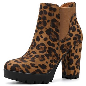 Women's Chunky High Heel Platform Ankle Boots