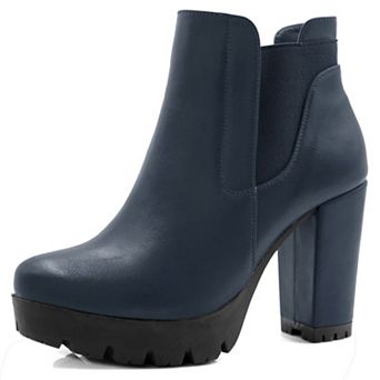 Women's Chunky High Heel Platform Ankle Boots