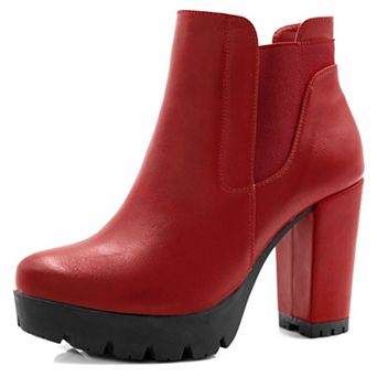 Women's Chunky High Heel Platform Ankle Boots