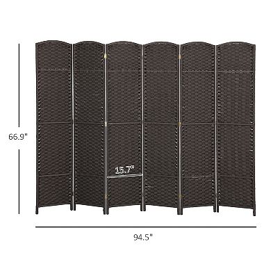 HOMCOM 6 Panel Room Divider Freestanding Folding Privacy Screen