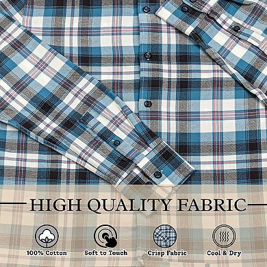 Wear Sierra Top Shelf Cotton Long Sleeve Button Down Shirts in Blue Plaid