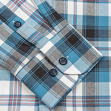 Wear Sierra Top Shelf Cotton Long Sleeve Button Down Shirts in Blue Plaid