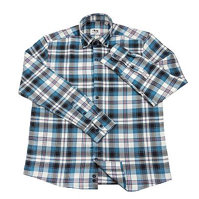 Wear Sierra Top Shelf Cotton Long Sleeve Button Down Shirts in Blue Plaid