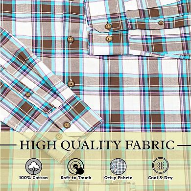 Wear Sierra Top Shelf Cotton Long Sleeve Button Down Shirts in White Plaid