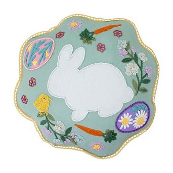 Celebrate Together™ Easter Embroidered Bunny Round Throw Pillow