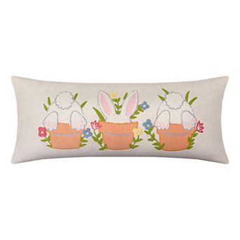 Celebrate Together™ Easter Applique Easter Bunnies in Pots Decorative Throw Pillow