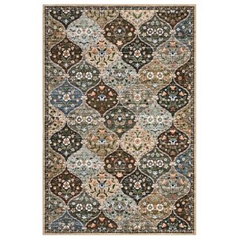 Garvee Floral Area Rug Ultra Thin Washable & Pet-Friendly Carpet for Living Room Bedroom Kitchen