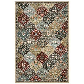 Garvee Floral Area Rug Ultra Thin Washable & Pet-Friendly Carpet for Living Room Bedroom Kitchen