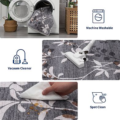 Garvee Machine Washable Area Rug Non Slip Non Shedding Stain Resistant Modern Floor Carpet