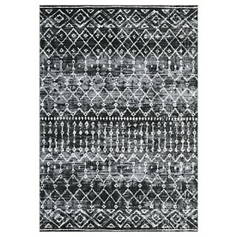 Garvee Boho Line Grid Machine Washable Area Rug Low Pile Non Slip Stain Resistant for Bedroom