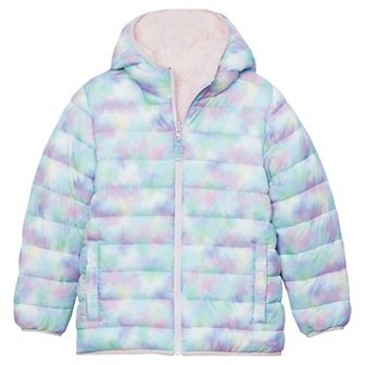 Girls 4-20 Lands' End Water Resistant Reversible Hooded Jacket