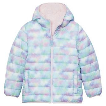 Girls 4-20 Lands' End Water Resistant Reversible Hooded Jacket