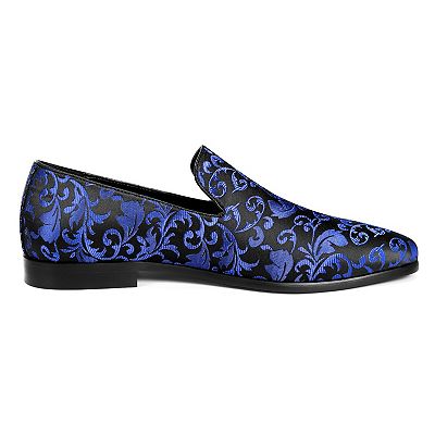 Men's Vintage Fashion Floral Satin Slip-On Loafer Formal Dress Shoes