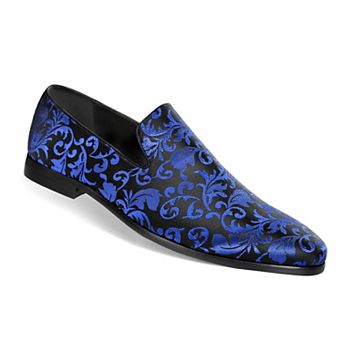 Men's Vintage Fashion Floral Satin Slip-On Loafer Formal Dress Shoes