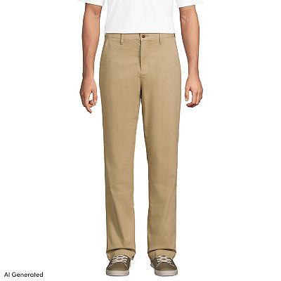 Lands' End Men's Knockabout Comfort Waist Classic Fit Flannel Lined Chino Pant - Khaki