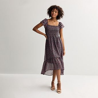 Juniors' Rewind Flutter Strap Hi-Low Dress