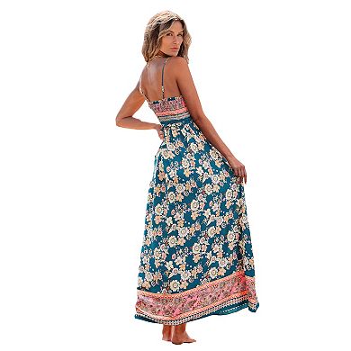 Women's Cupshe Floral Print Smocked Maxi Dress