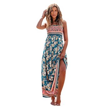 Women's Cupshe Floral Print Smocked Maxi Dress