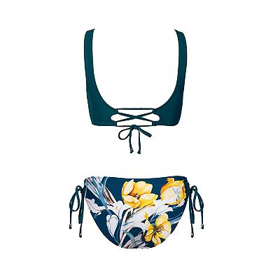 Women's Cupshe 2-pc. Wrap Floral Print Bikini Swim Top & Swim Bottoms Set