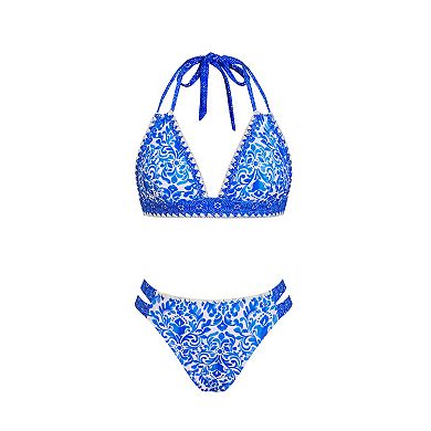 Women's Cupshe 2-pc. Floral Print Halter Bikini Set
