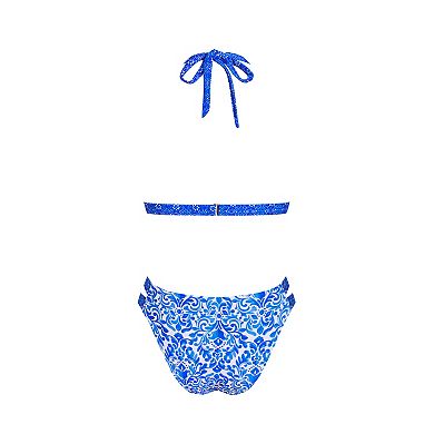 Women's Cupshe 2-pc. Floral Print Halter Bikini Set