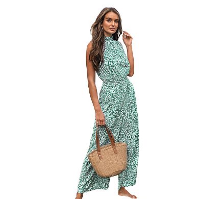 Women's Cupshe Ditsy Floral Sleeveless Smocked Cover-Up Jumpsuit