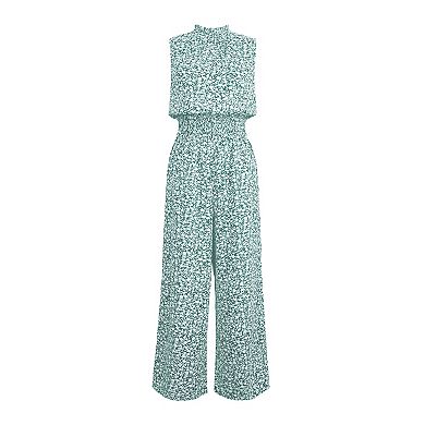 Women's Cupshe Ditsy Floral Sleeveless Smocked Cover-Up Jumpsuit