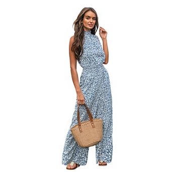 Women's Cupshe Ditsy Floral Smocked Cover-Up Jumpsuit