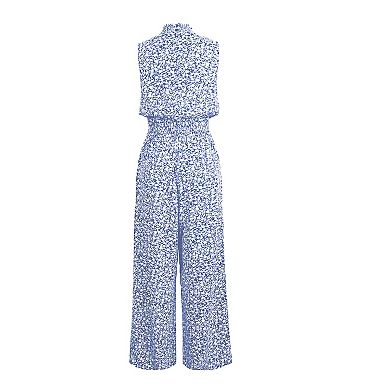 Women's Cupshe Ditsy Floral Smocked Cover-Up Jumpsuit