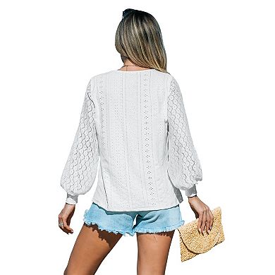 Women's Cupshe Cutout Scalloped Lace Cover-Up Top