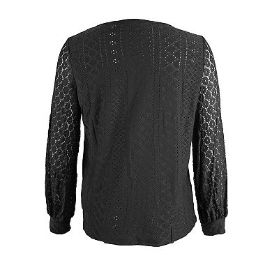 Women's Cupshe Scalloped Lace V-Neck Cover-Up Blouse