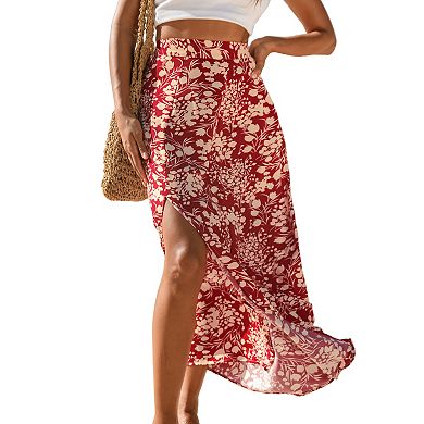 Women's Cupshe Split Floral Print Cover-Up Maxi Skirt