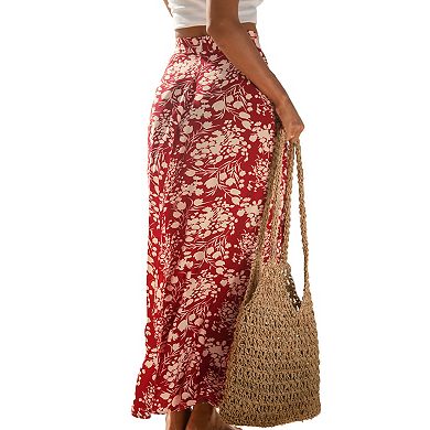 Women's Cupshe Split Floral Print Cover-Up Maxi Skirt