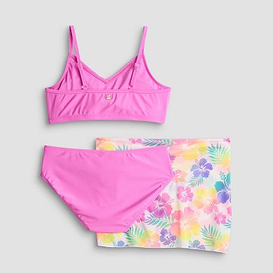 Girls 7-16 Limited Too 3-Piece Bikini & Mesh Skirt Swim Set
